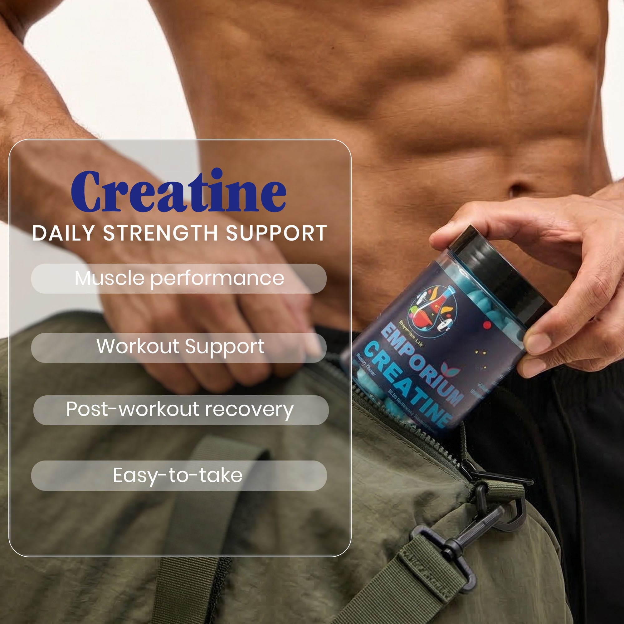Emporium Creatine Supplement, Micronized for Muscle Strength and Energy, 500mg, Capsule, 1 Count